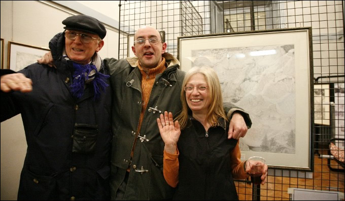 From right, Luisa Rota Sperti, Alberto Benini and the famous Milanese art gallerist Oreste Bellinzona